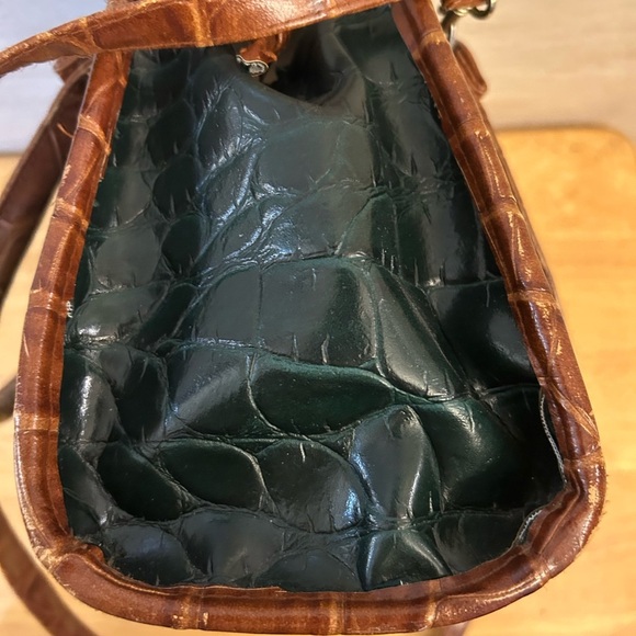 Richard Bernardi TwoTone Double Handle Croc-Embossed Crossbody Bag - Picture 8 of 8
